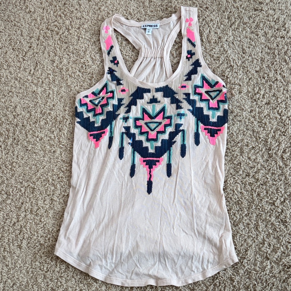 Express Women's Tank Top with geometric design